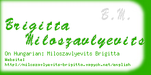 brigitta miloszavlyevits business card